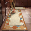 Tribal Stripe Kitchen Runner – Durable PVC Leather Mat, Oil-Resistant & Easy to Clean
