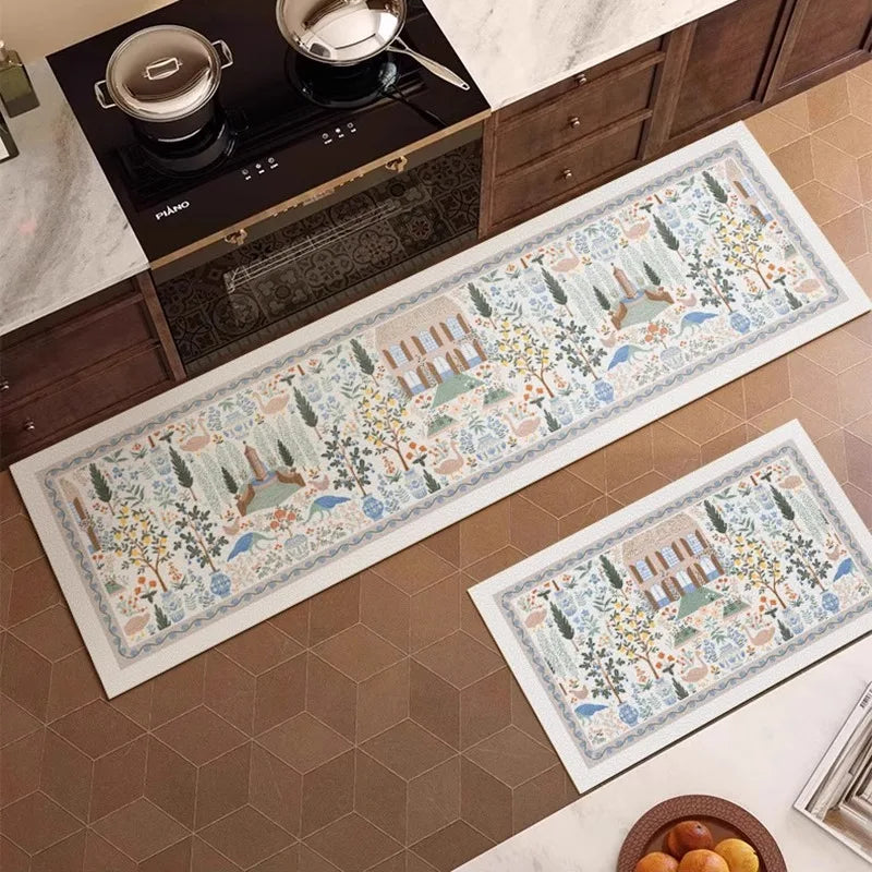 French Kitchen Waterproof Floor Mat - handmade