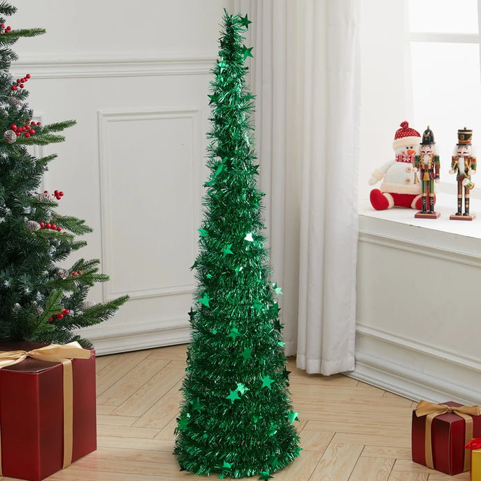 Collapsible 1.2M Pop Up Tinsel Christmas Tree - handmade