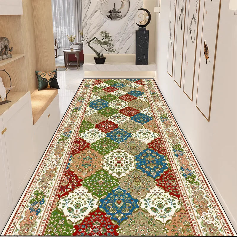 Retro Persian Hallway Runner Rug - handmade