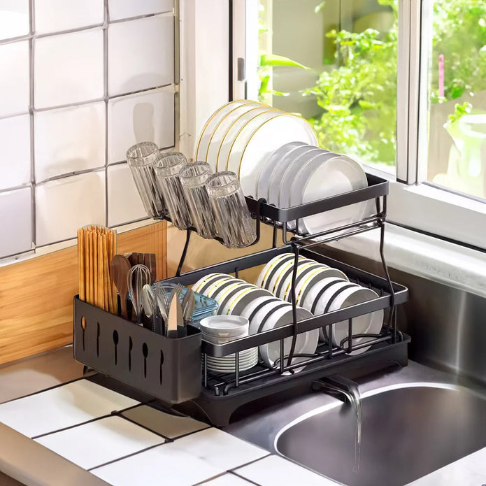 Black Kitchen Dish Rack - handmade