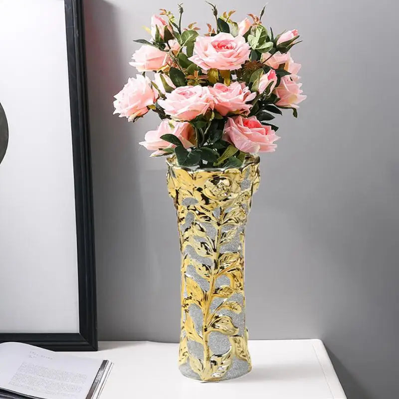 Gold Ceramic Vase - handmade