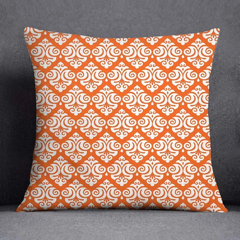 Orange Series Printed Cushion Cover - handmade