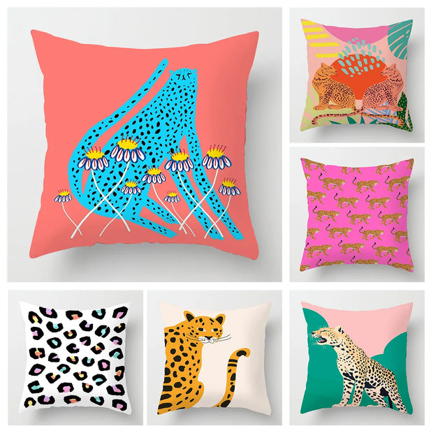 Geometric animal pattern pillow cover 18x 18 inch printed cushion cover machine washable home sofa decoration 45x45cm