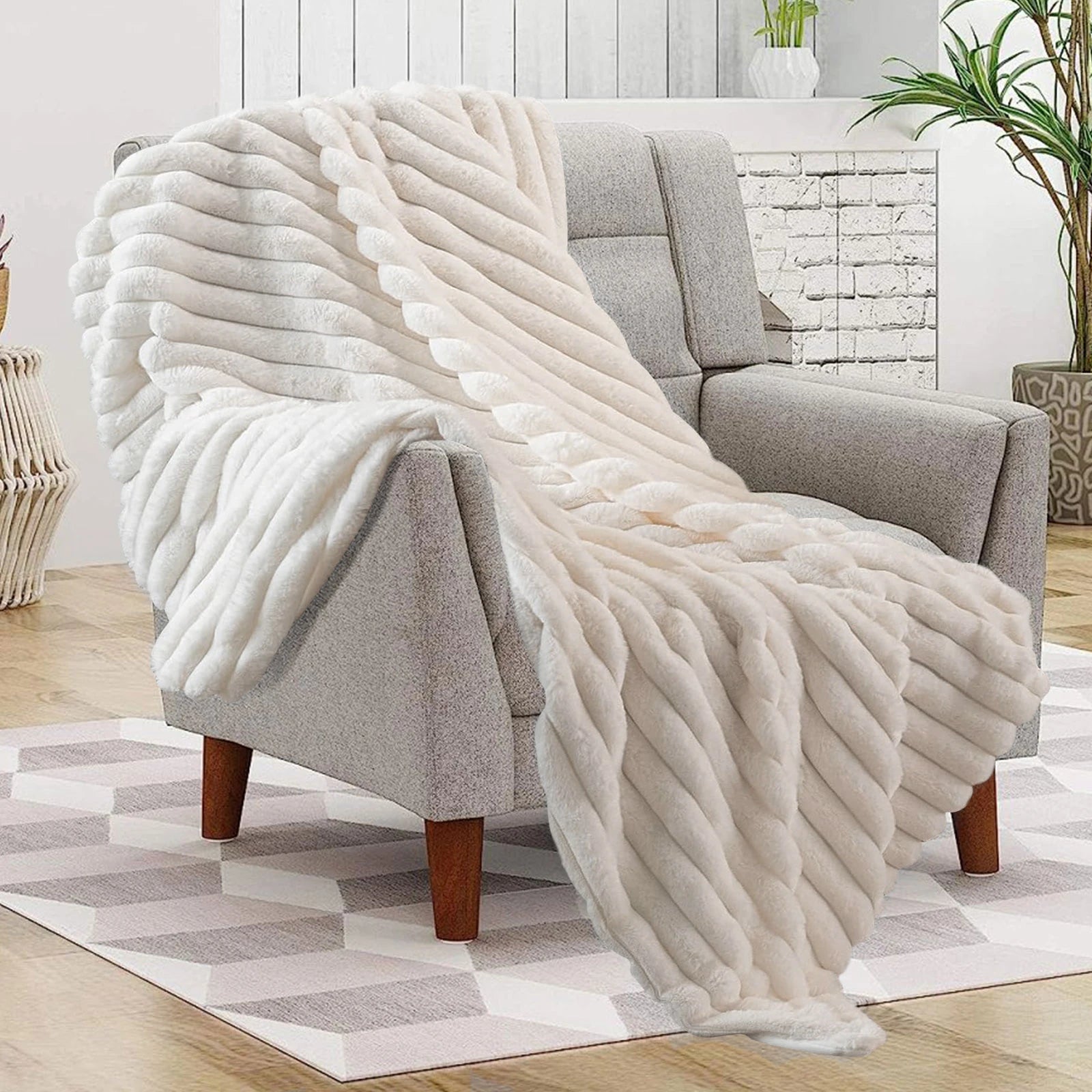 Fluffy Double Layer Blanket - handmade