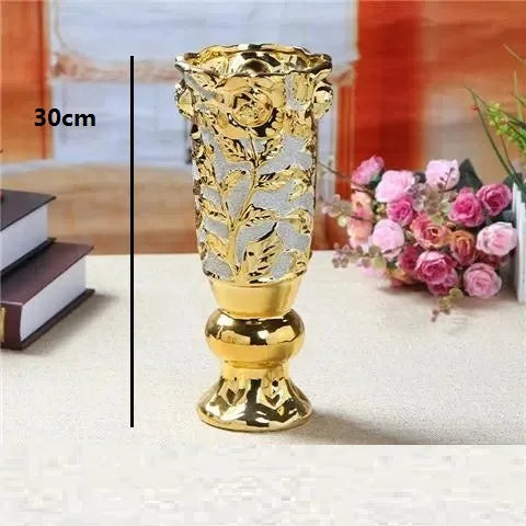 Gold Ceramic Vase - handmade