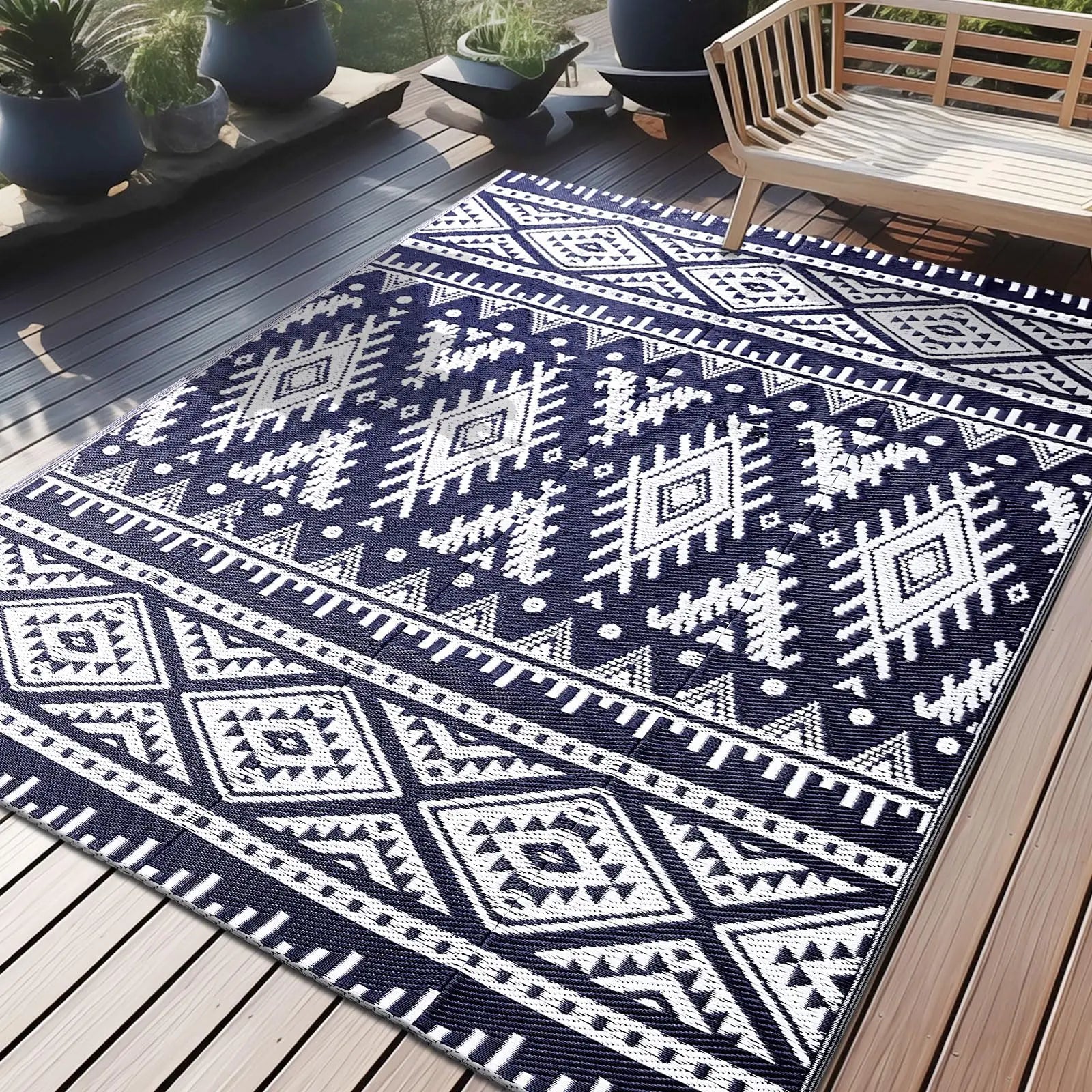 Waterproof Outdoor Rug - handmade