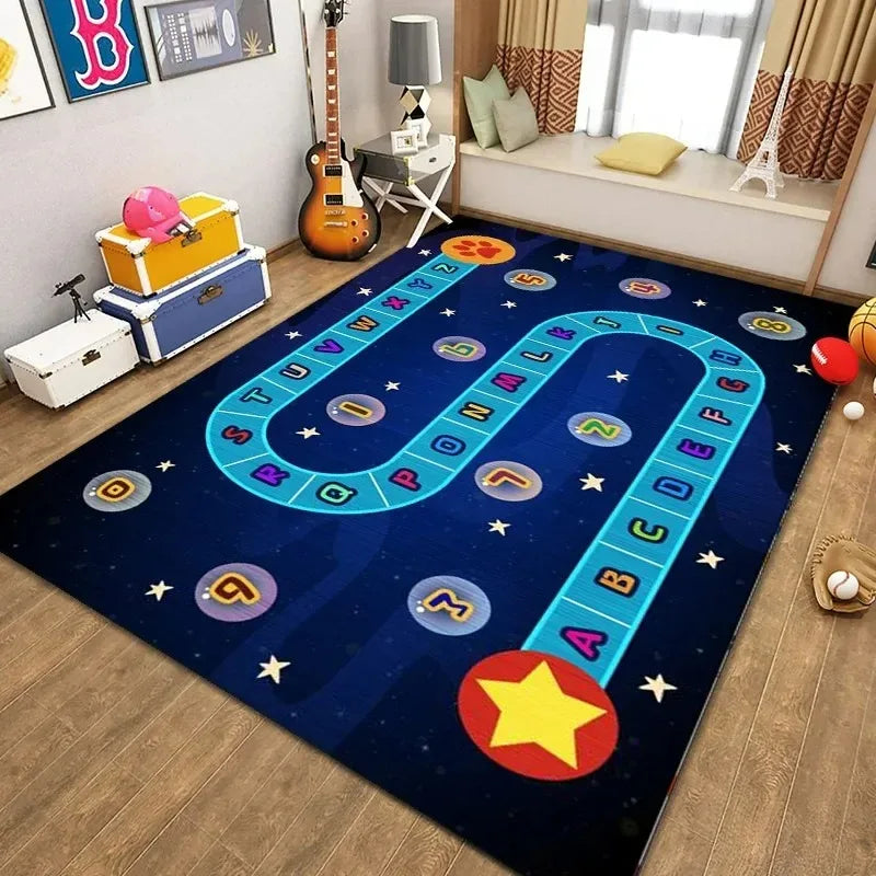 Cartoon Game Kids Room Rug - handmade