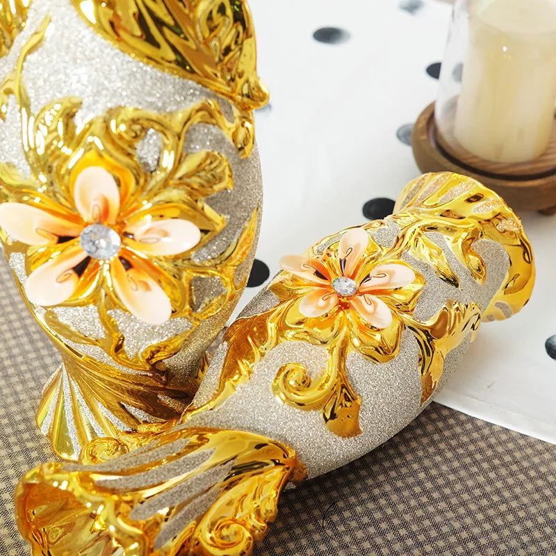 Gold-Plated Ceramic Vase - handmade