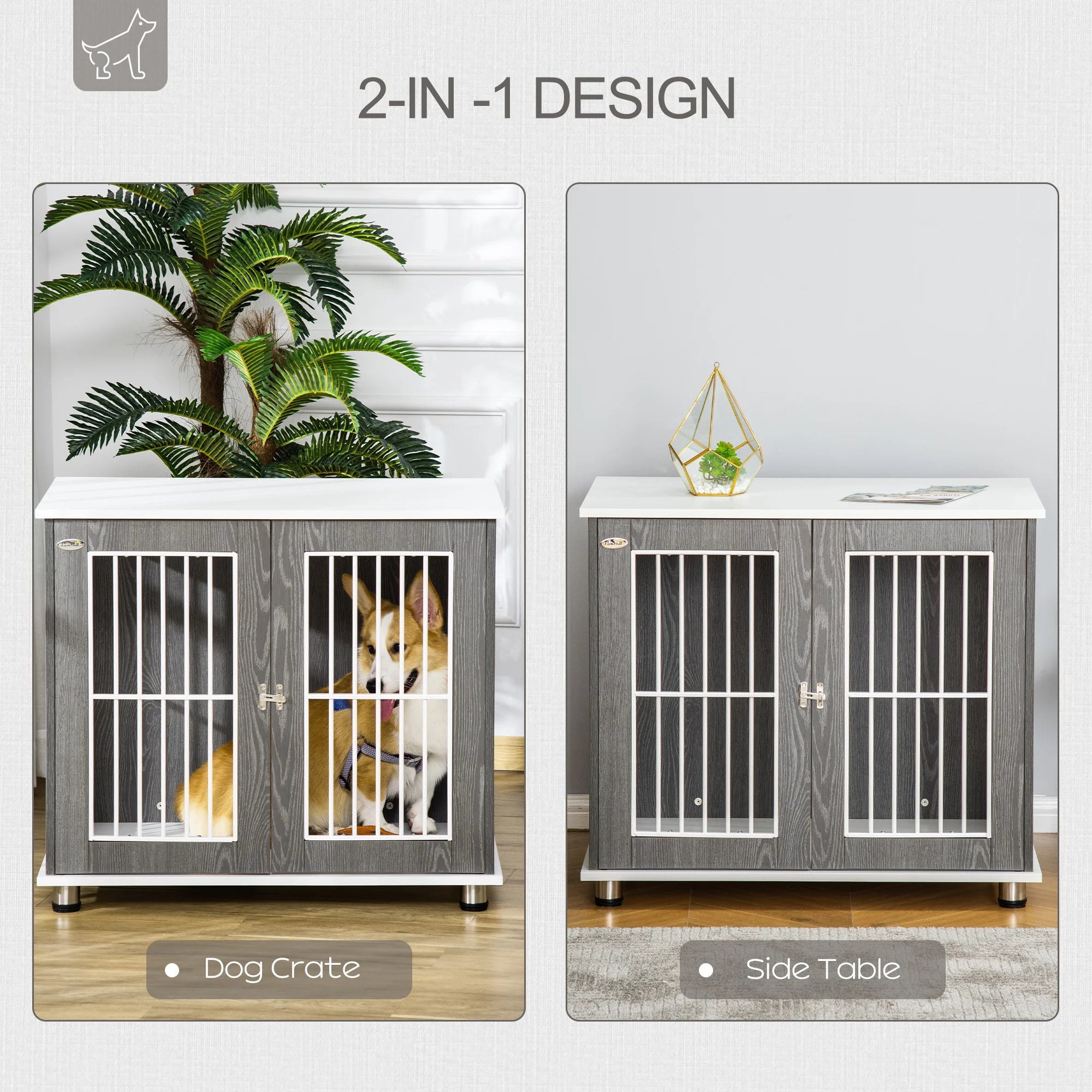 Modern Dog Crate - handmade