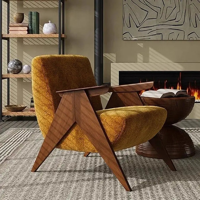 Vintage Solid Wood Armchair - handmade