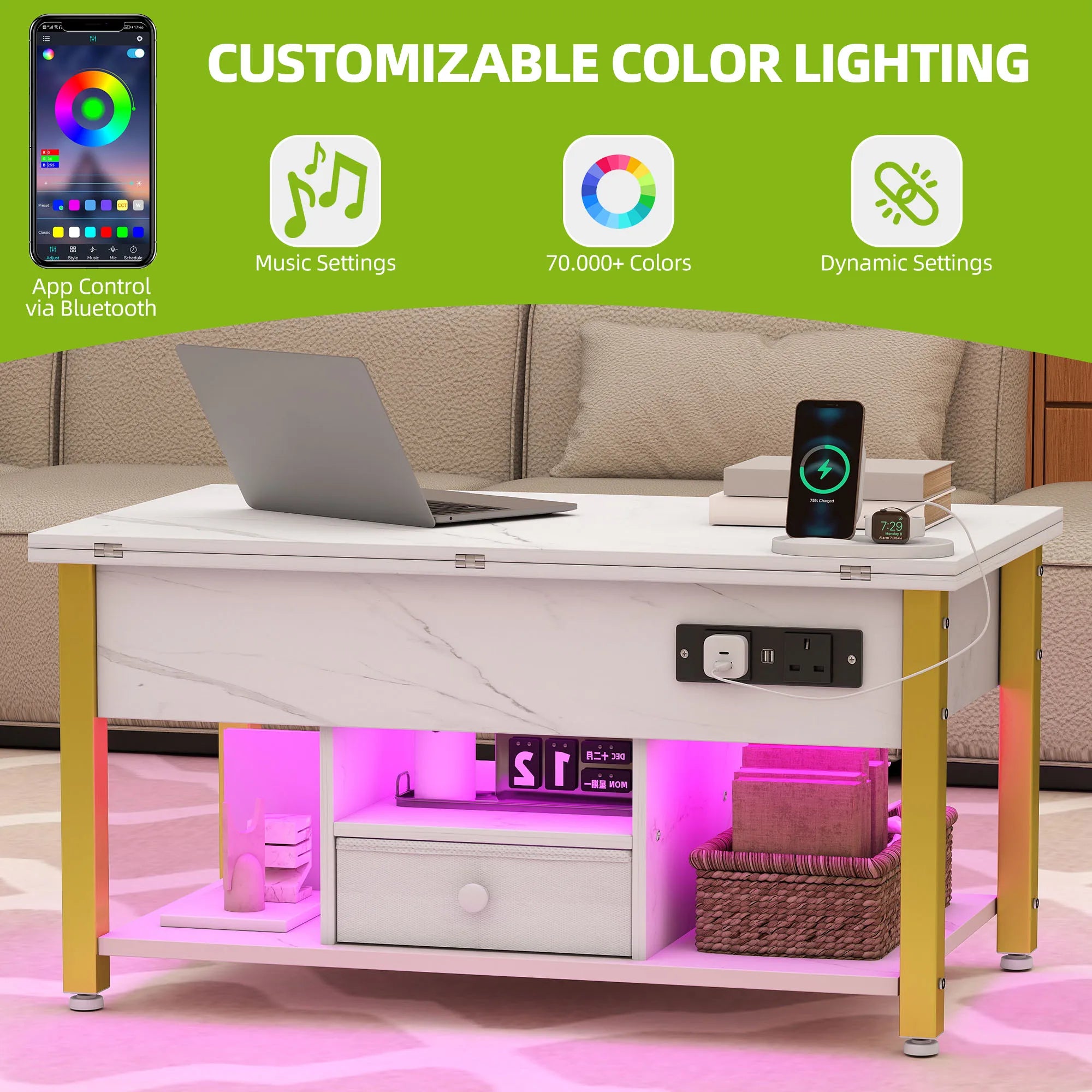 4-in-1 Foldable Coffee Table – premium handmade décor piece for modern homes.