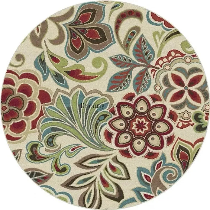 Retro Boho Round Area Rug 4 - handmade