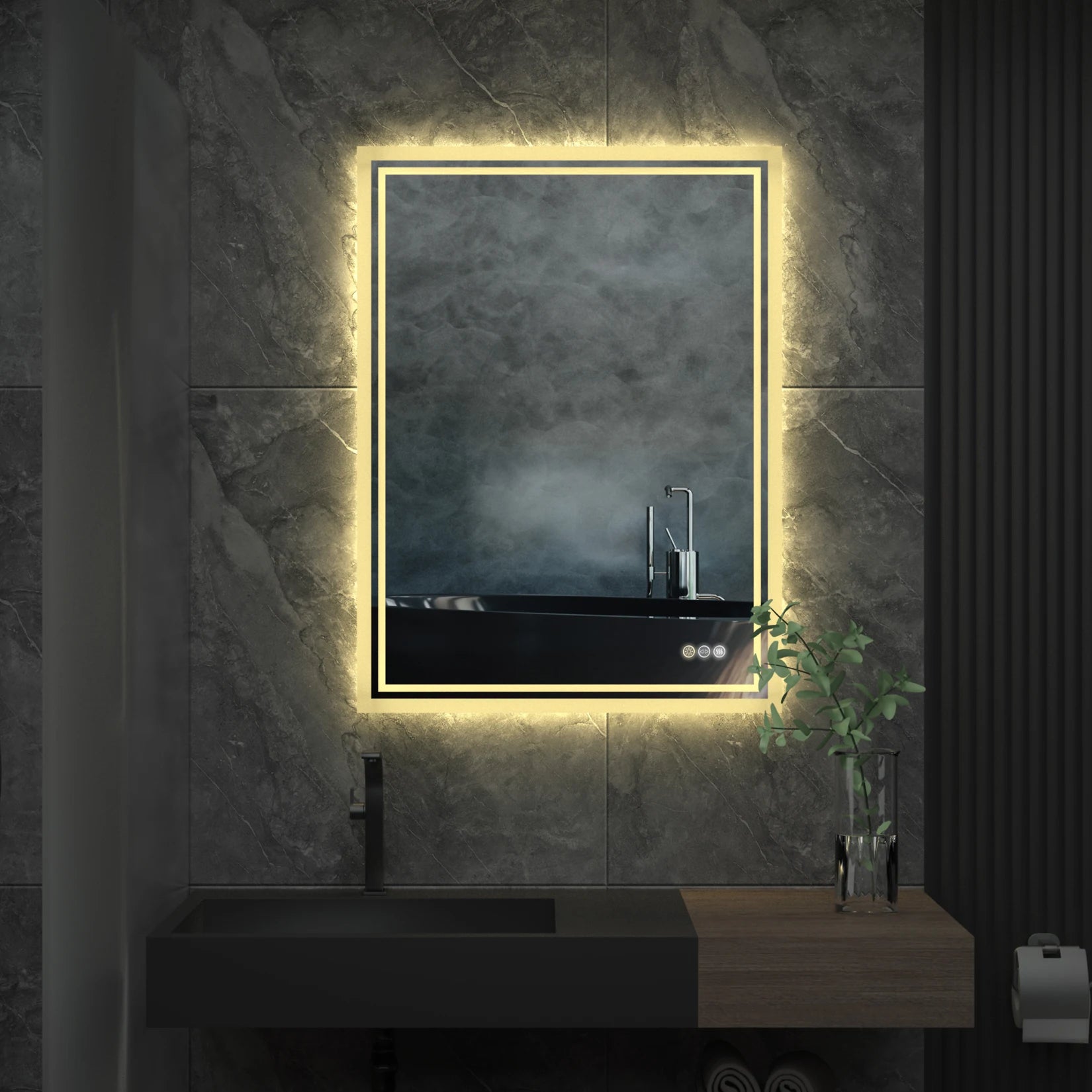 LED Backlit Bathroom Vanity Mirror - handmade