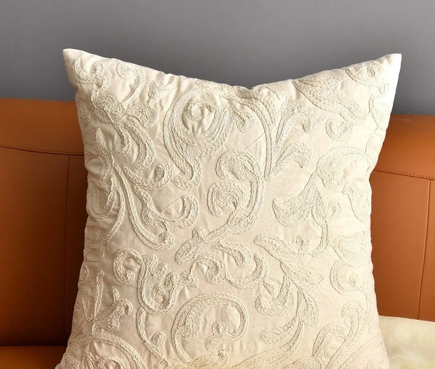 Pillowcase Cotton Hemp Rope Embroidery Sofa Pillow Headboard Cushion Cover Cushion Bed Back Car Cushion Solid Pillowcase
