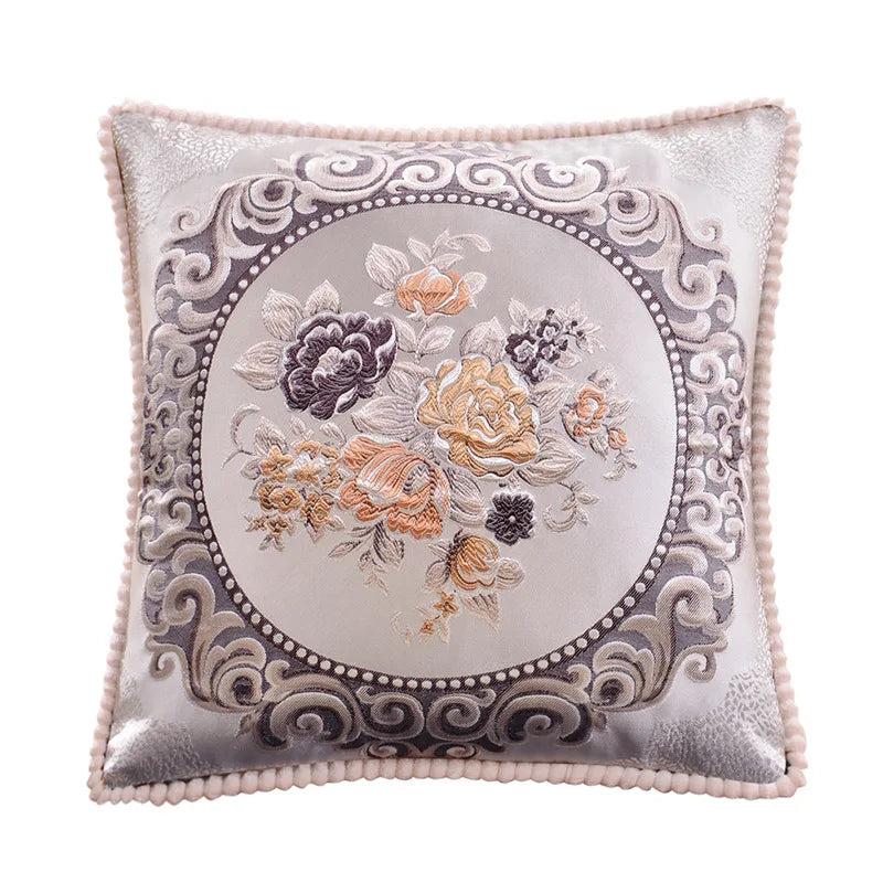 Luxury Embroidered Cushion Cover - handmade