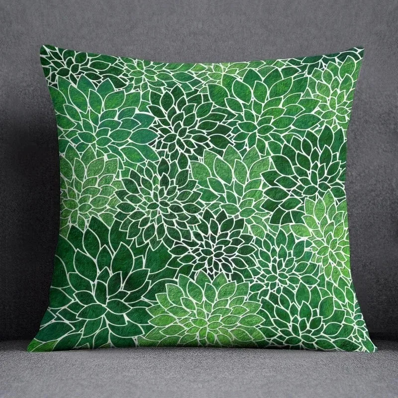 Leaf Pattern Cushion Cover - handmade