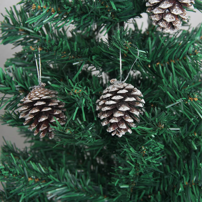 30Pcs Natural White-Tipped Pine Cone Ornaments – premium handmade décor piece for modern homes.
