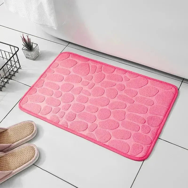 Embossed Fiber Anti-Slip Bathroom Mat - handmade