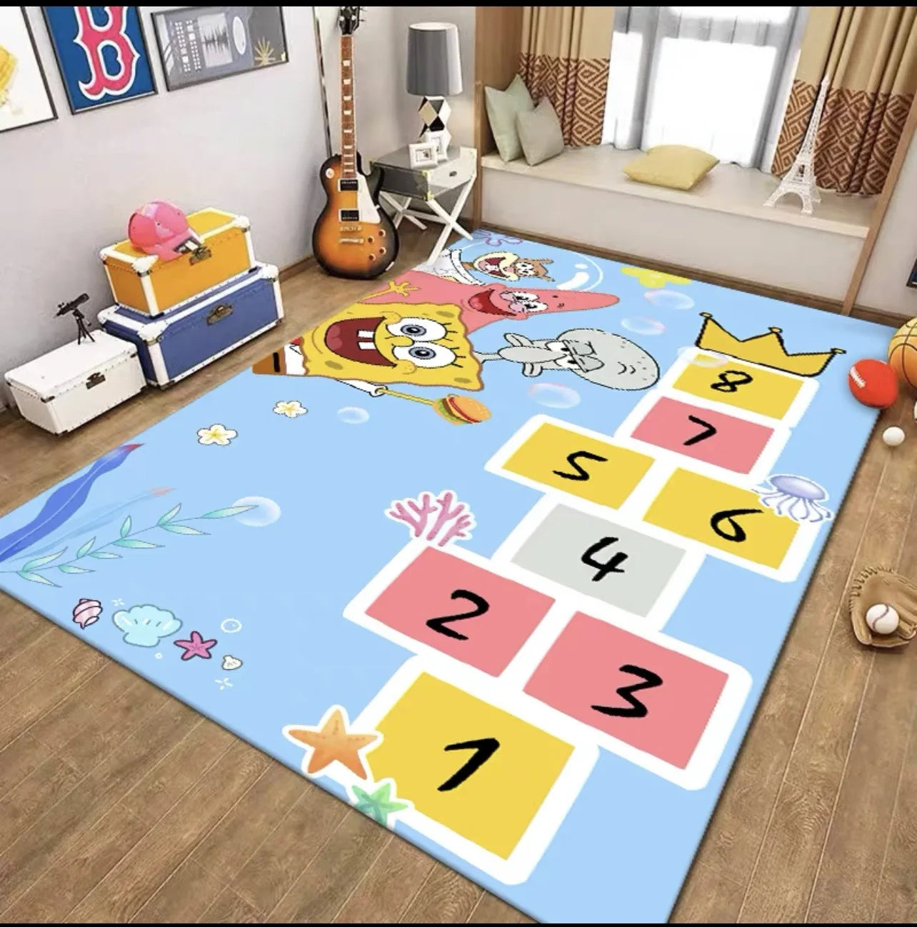 Cartoon Hopscotch Play Mat - handmade