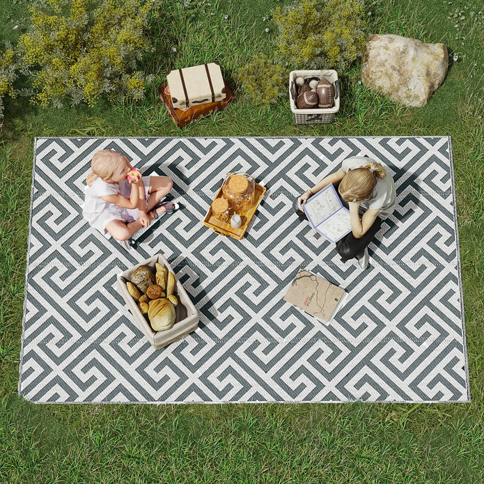 Outsunny Outdoor Reversible Rug - handmade