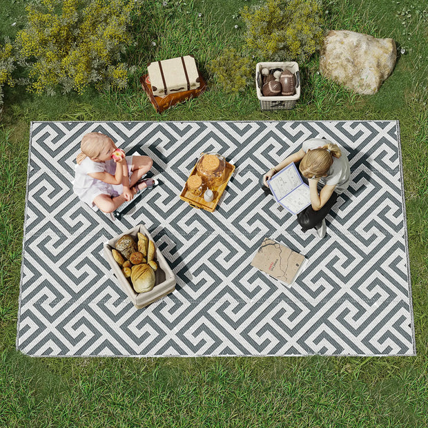 Outsunny Outdoor Reversible Rug - handmade