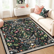 Floral Plaid Large Area Rug - handmade