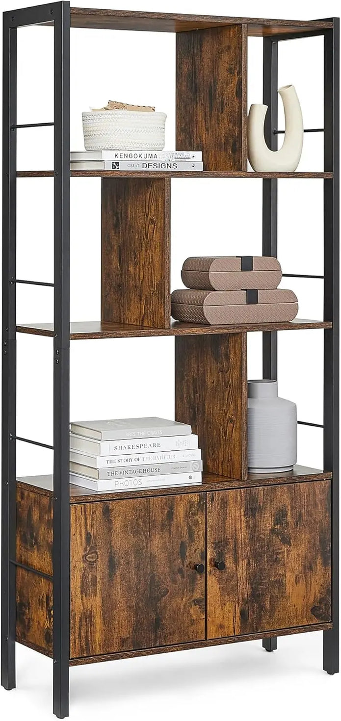 VASAGLE Large Bookshelf with Doors - handmade