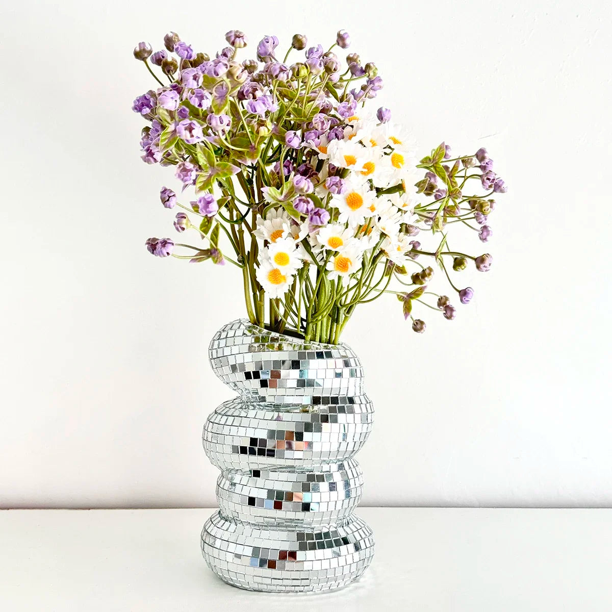 Spiral Disco Ball Vase - handmade