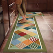 Tribal Stripe Kitchen Runner – Durable PVC Leather Mat, Oil-Resistant & Easy to Clean
