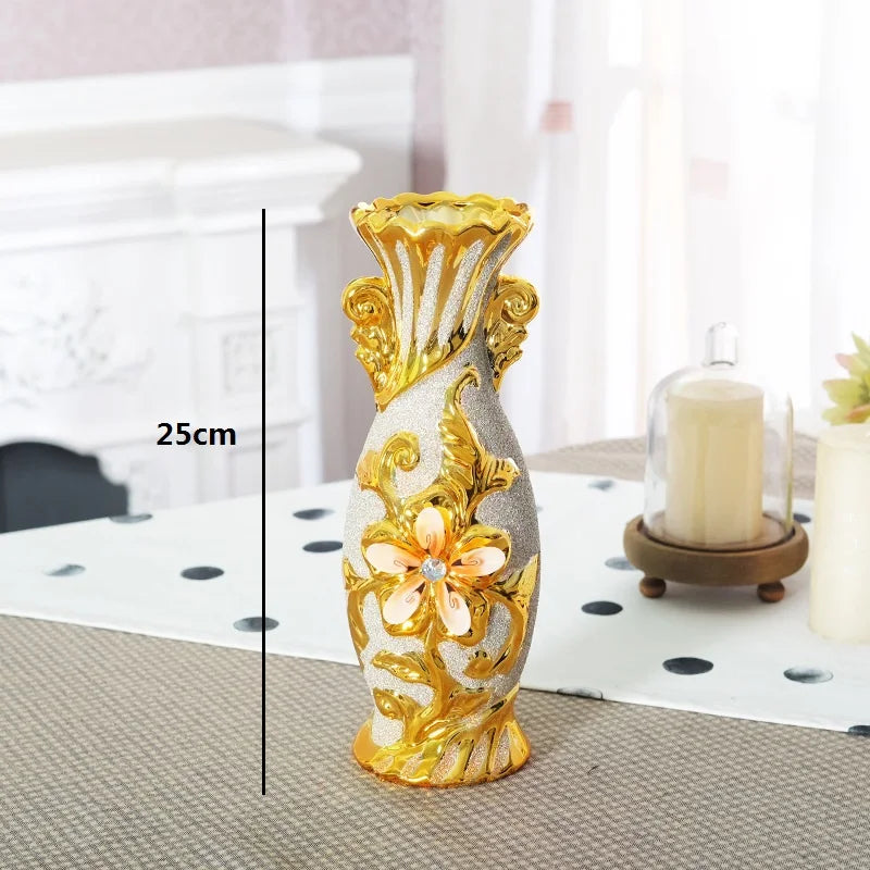 Gold-Plated Ceramic Vase - handmade