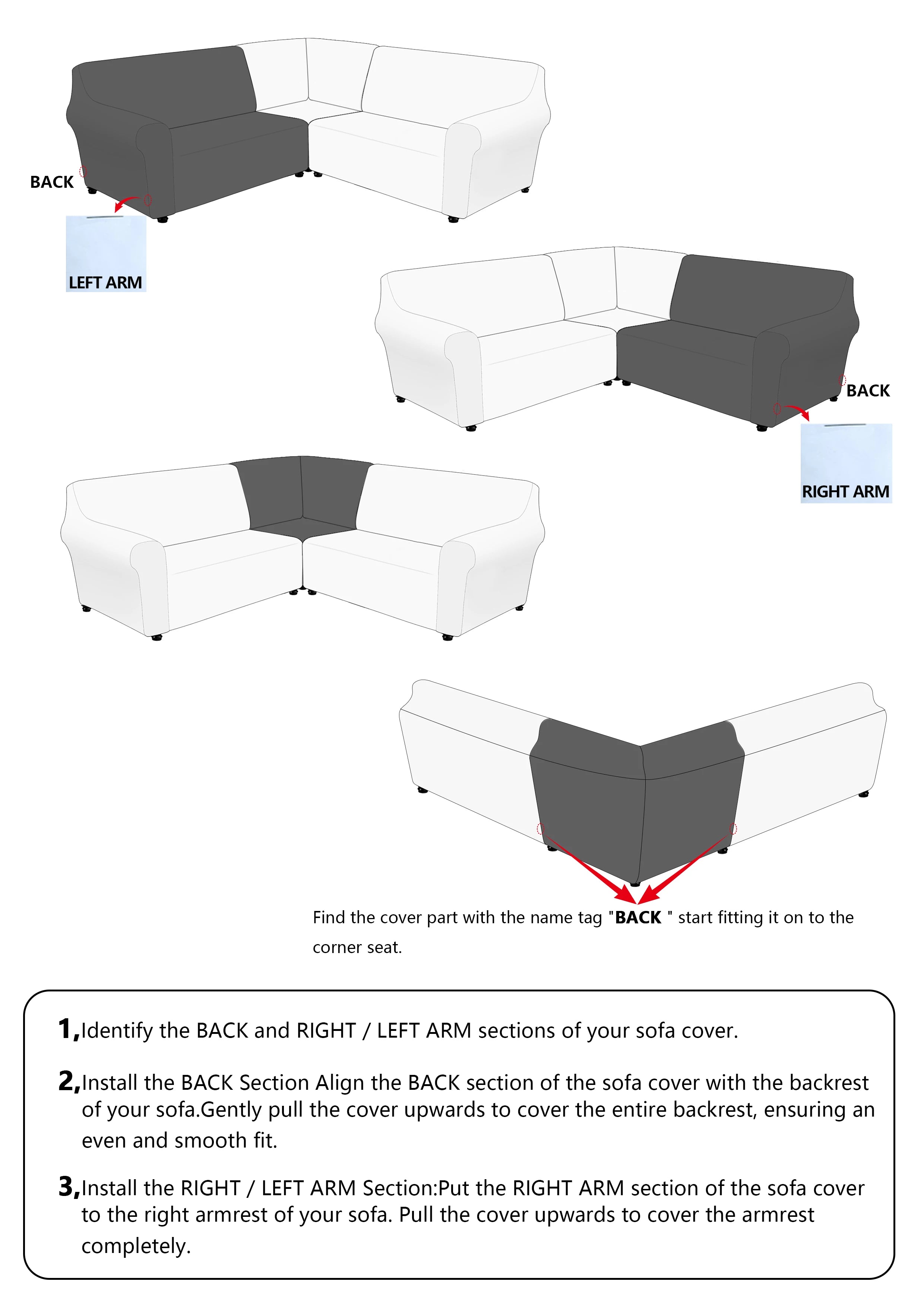 Corner Sofa Cover - handmade