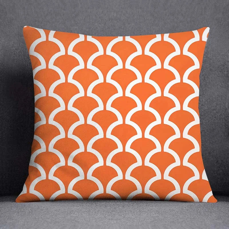 Orange Series Printed Cushion Cover - handmade