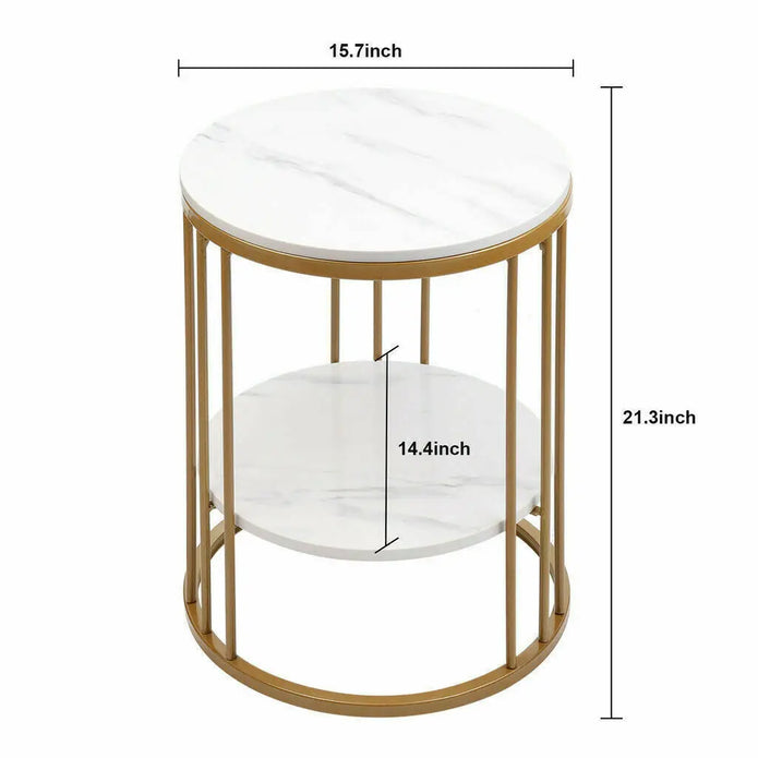 White Marble Side Table - handmade