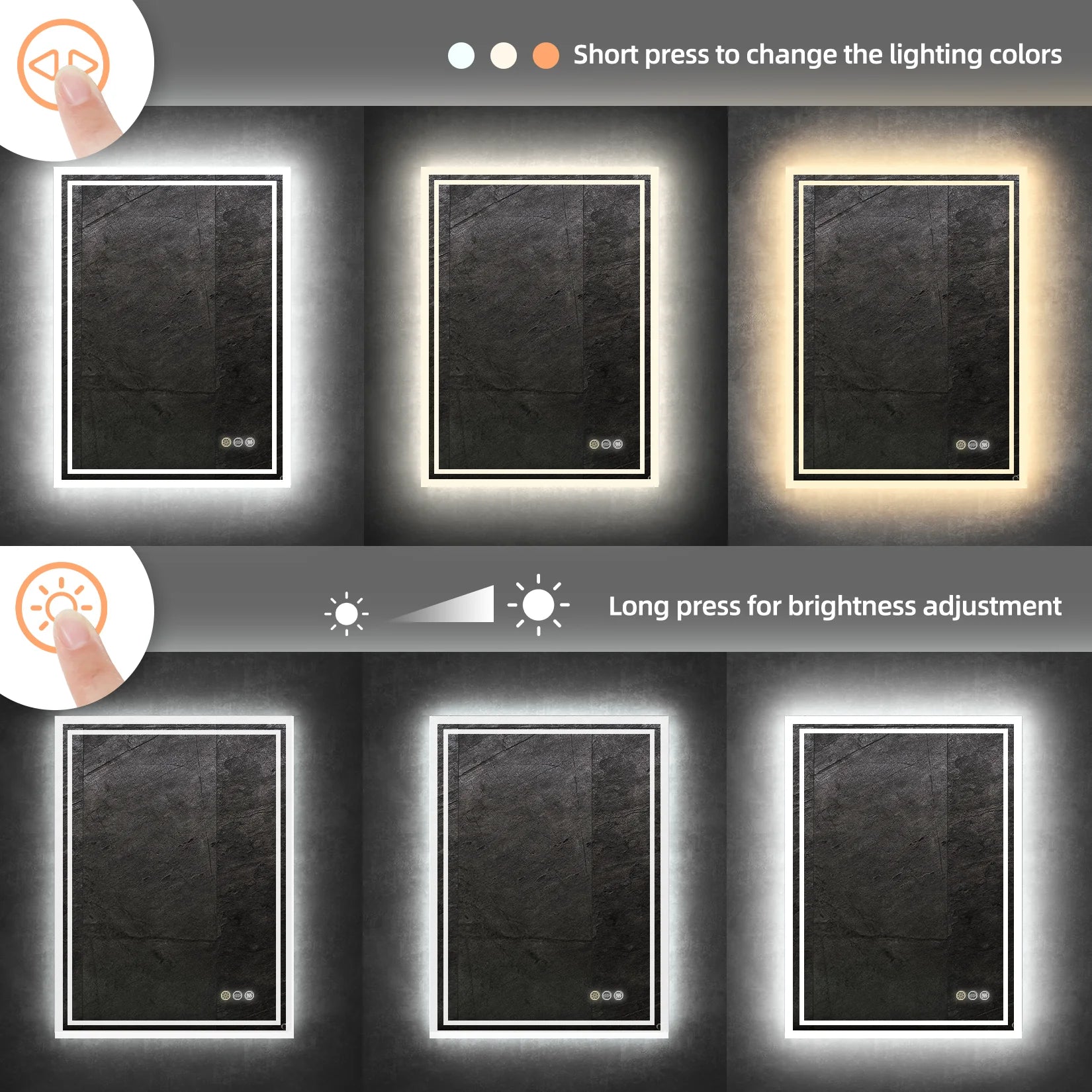 LED Backlit Bathroom Vanity Mirror - handmade