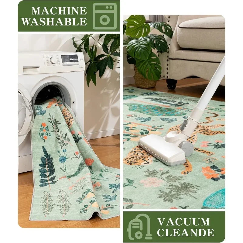 Jungle Animal Tiger Area Rug - handmade