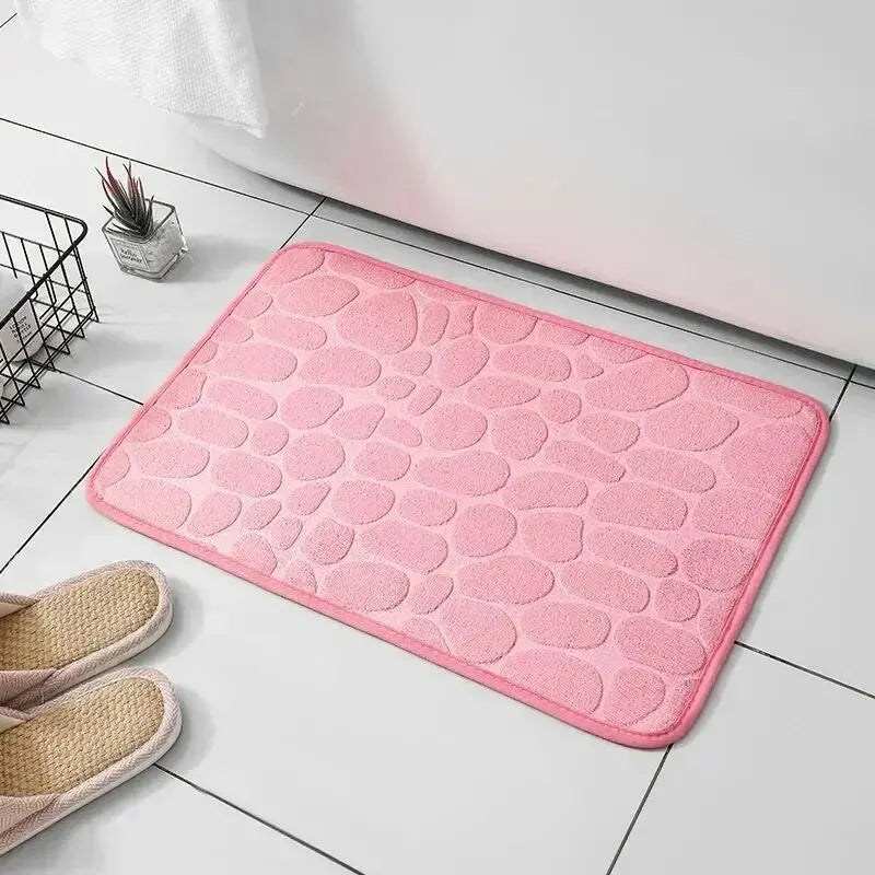 Embossed Fiber Anti-Slip Bathroom Mat - handmade