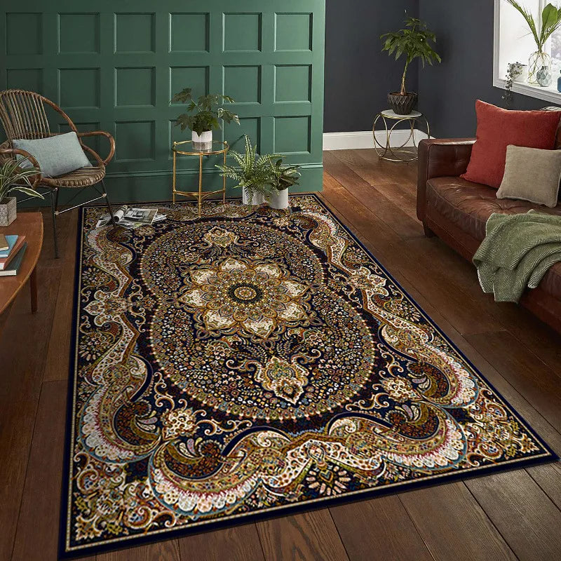 Large Persian-Style Rug – Soft Washable Mat for Lounge & Home Decor