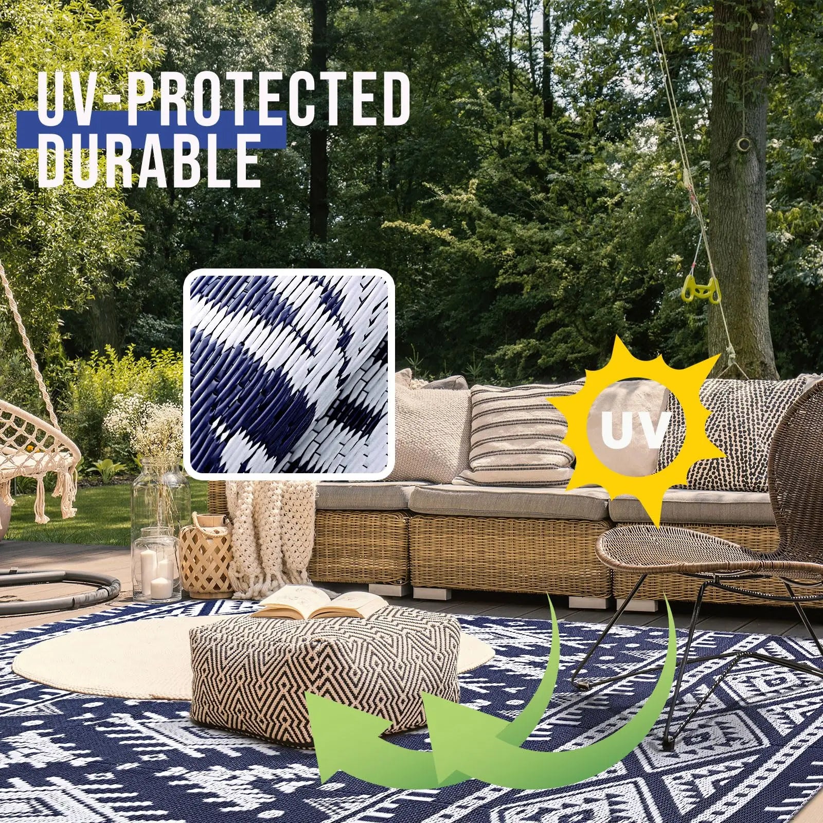 Waterproof Outdoor Rug - handmade