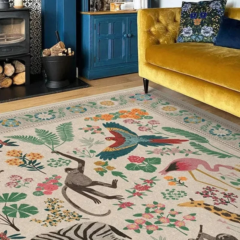 Bohemian Vintage Floral Rug - handmade