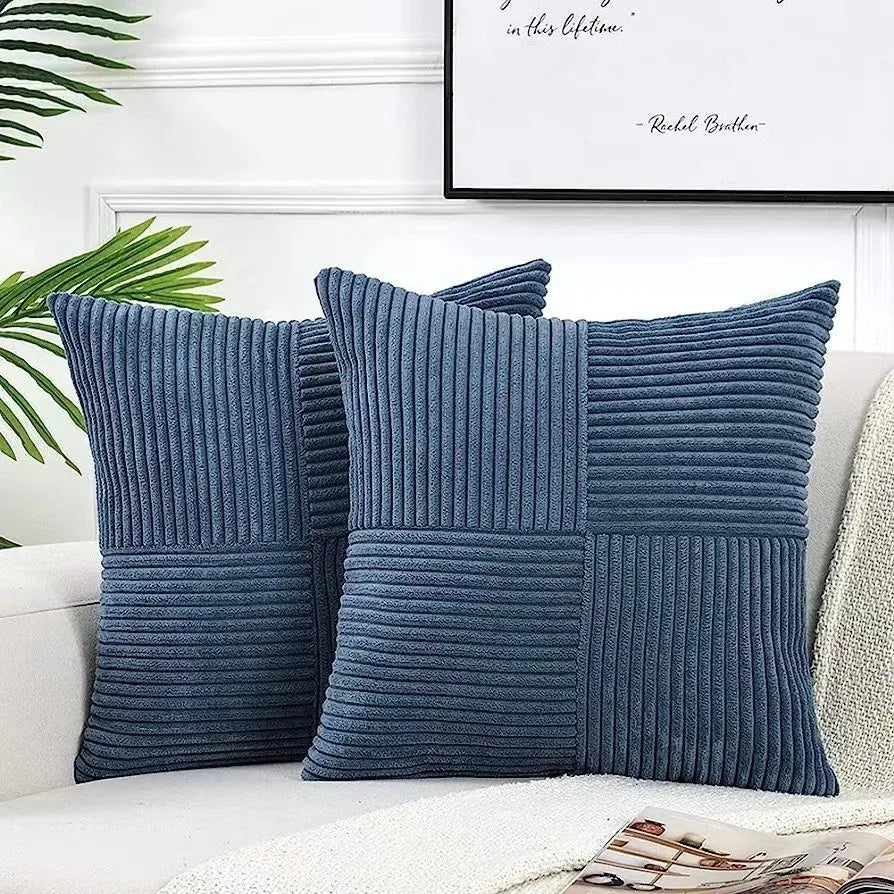 Striped Polyester Cushion Cover - handmade
