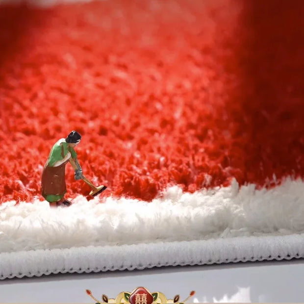 Dopamine Colour Plush Bedroom Rug - handmade