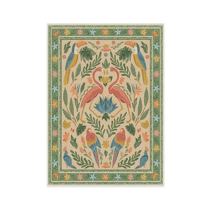 Bohemian Vintage Floral Rug - handmade