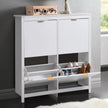 White Wooden Shoe Cabinet - handmade