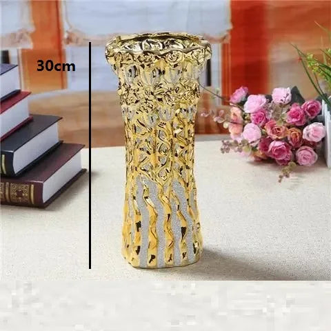 Gold Ceramic Vase - handmade