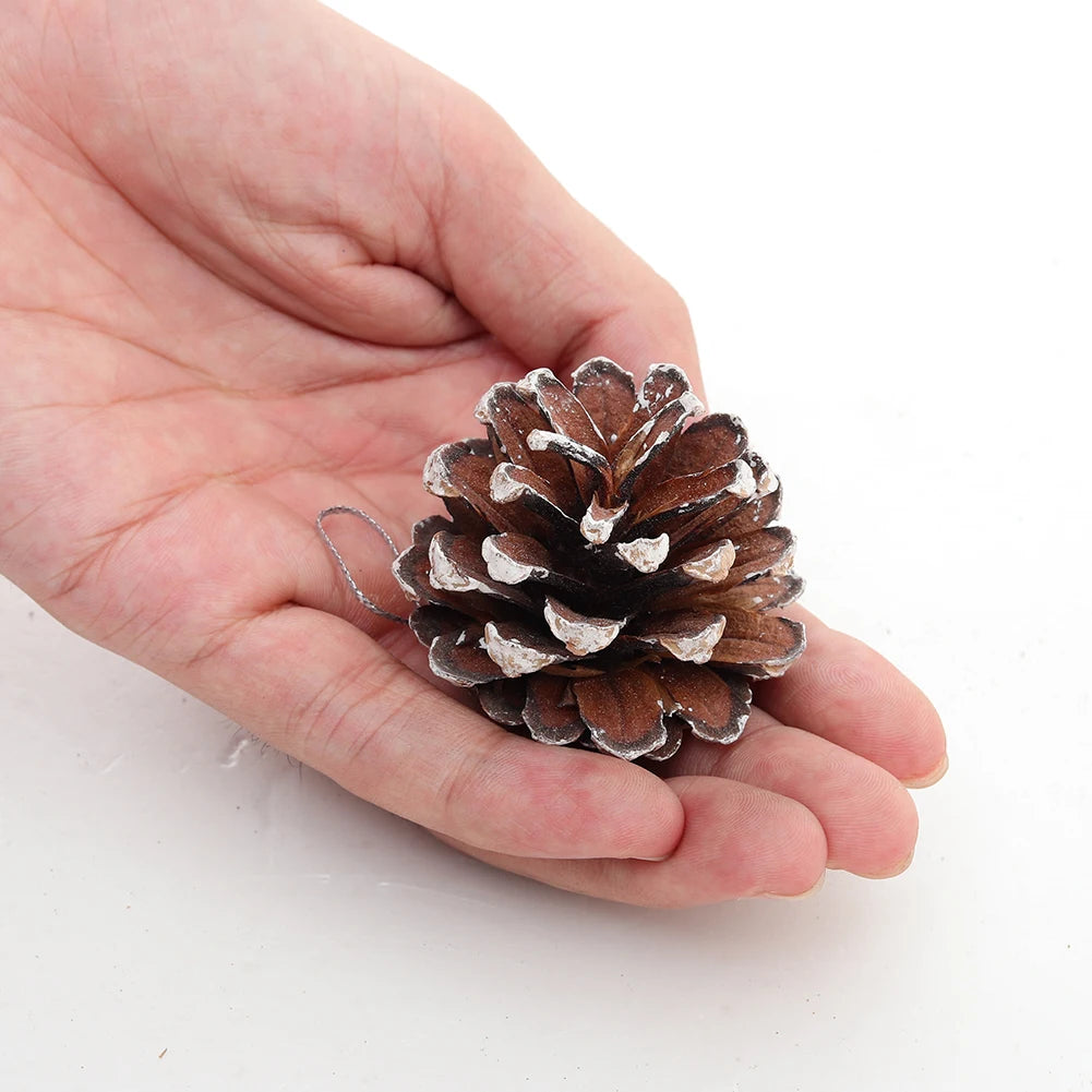 30Pcs Natural White-Tipped Pine Cone Ornaments – premium handmade décor piece for modern homes.