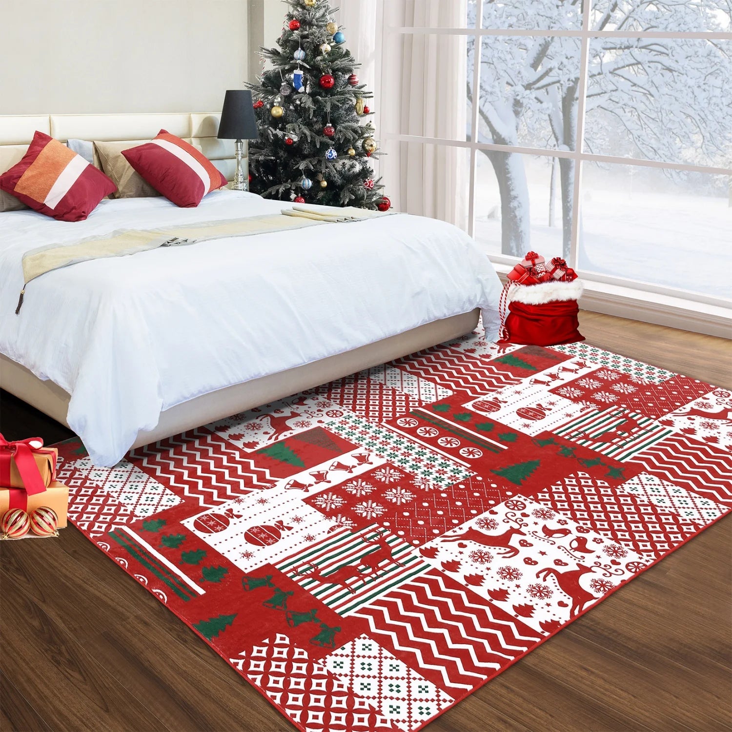 Christmas Washable Area Rug - handmade