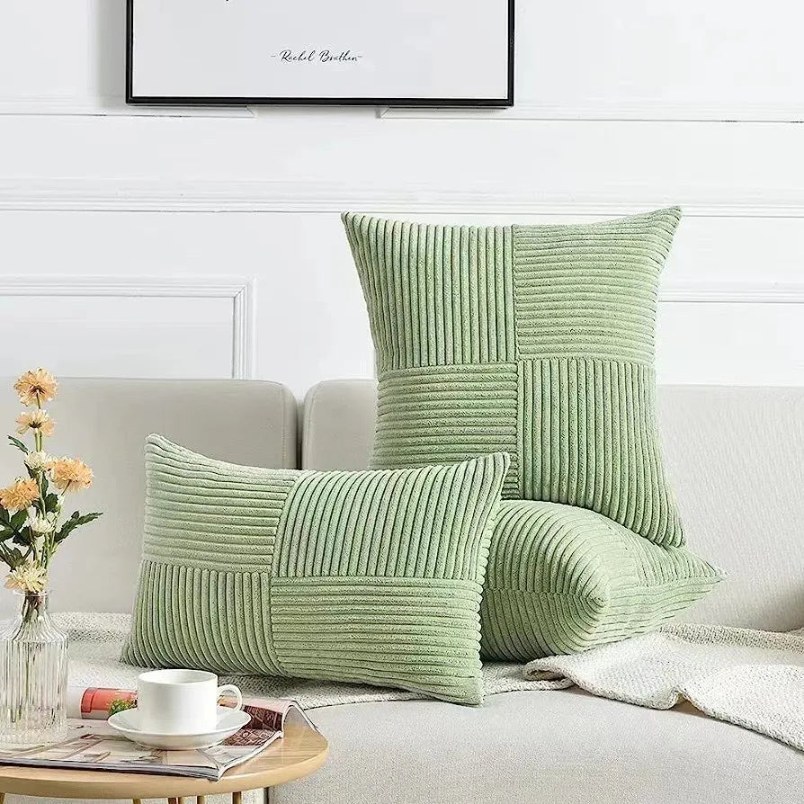 Striped Polyester Cushion Cover - handmade