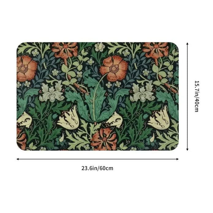 William Morris Floral Doormat - handmade