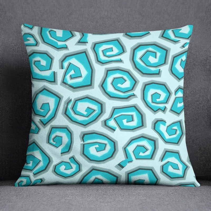 Blue Geometric Cushion Cover - handmade